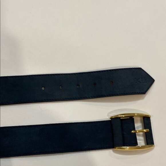 Karl Lagerfeld Suede belt Blue and Gold Statement Belt - Picture 14 of 14
